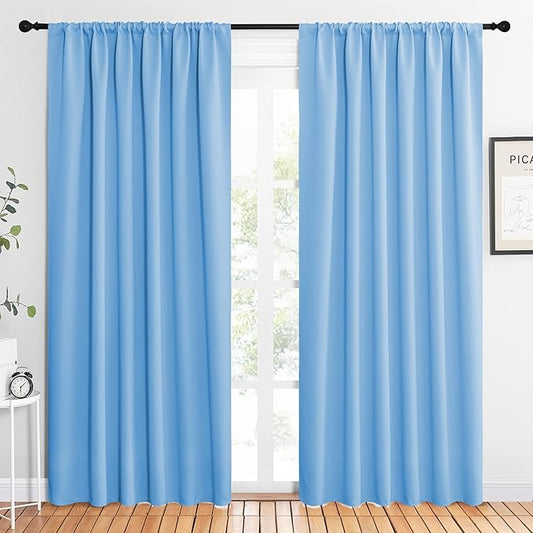 NICETOWN 2 Panels Blackout Curtains, Rod Pocket Thermal Insulated Drapes 84