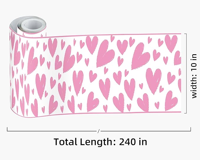 FLFK Pink Heart Wallpaper Border