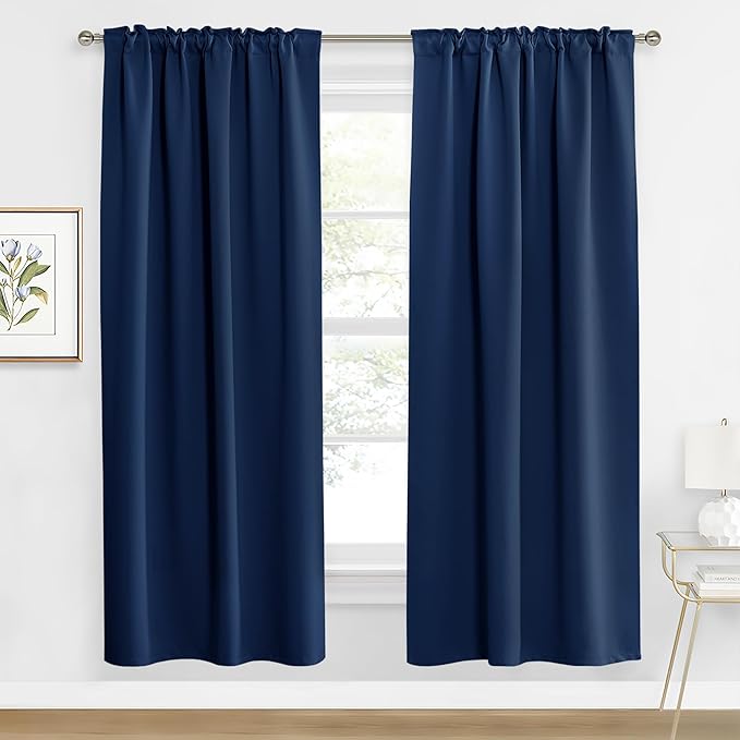 RYB HOME Blackout Curtains for Living Room, Back Tab & Rod Pocket Top