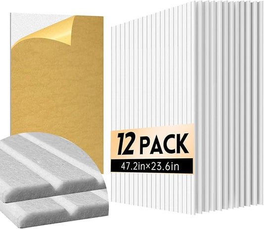 RITOLLO 12 Pack Acoustic Wall Panels, 47.2X23.6X0.4 inch Decorative