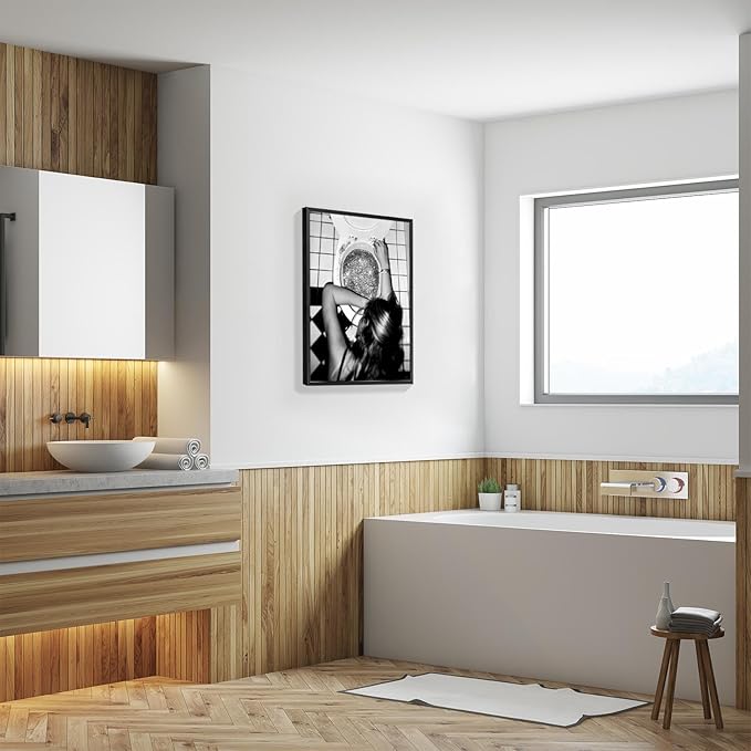 Funny Bathroom Wall Art Black and White posters Bar Disco Party prints painting