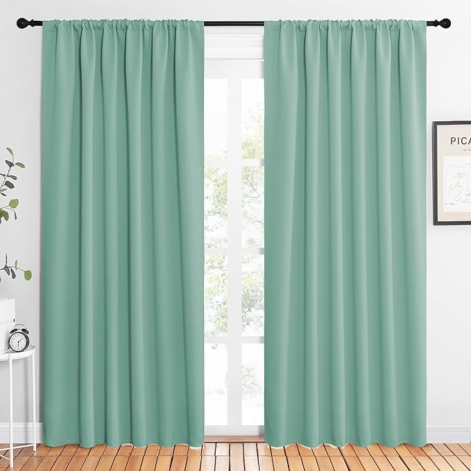 NICETOWN 2 Panels Blackout Curtains, Rod Pocket Thermal Insulated Drapes 84