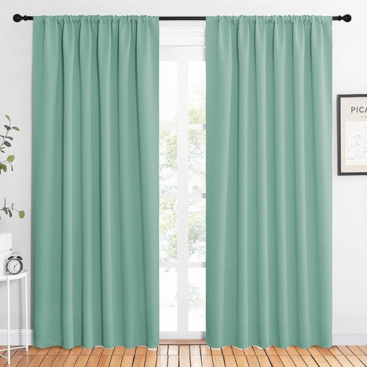 NICETOWN 2 Panels Blackout Curtains, Rod Pocket Thermal Insulated Drapes 84