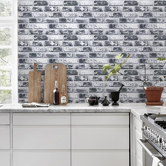 COMSTICKC 3D Faux Brick Wall Panels Peel and Stick Wall Stickers, Small Size