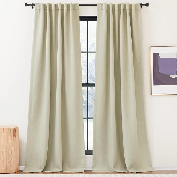 NICETOWN Room Darkening Living Room Curtains 96 inches Long, Pinch Pleated