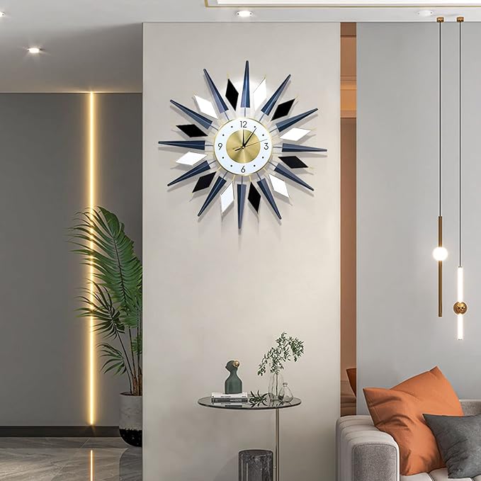 Large Metal DecorativeSilent Non-Ticking Modern Big Wall Clocks