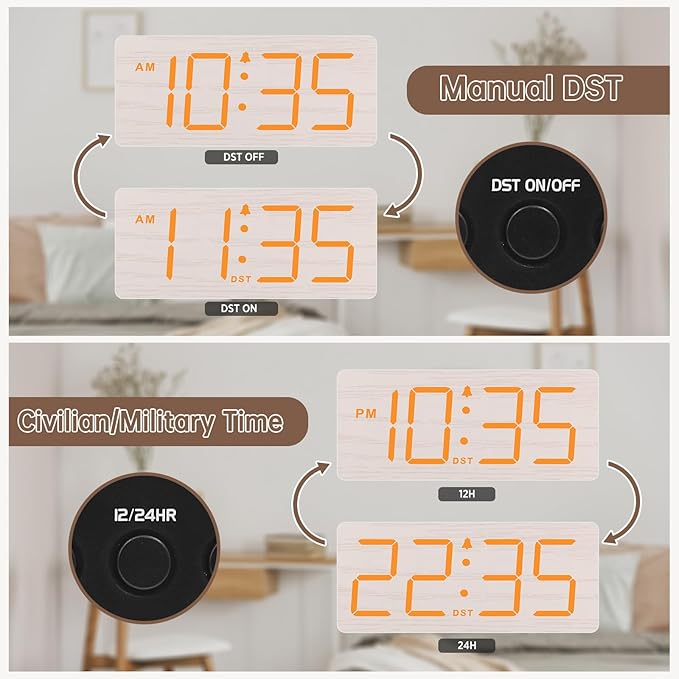 DreamSky Wooden Digital Alarm Clock