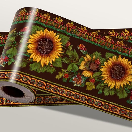 Sunflower Wallpaper Border 196x4 Inch Peel and Stick Wall Border Removable