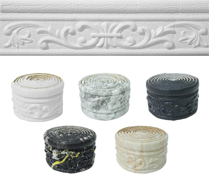 90" x 3.1" Peel Stick Foam Molding Trim Self Adhesive, Crown Molding Wallpaper