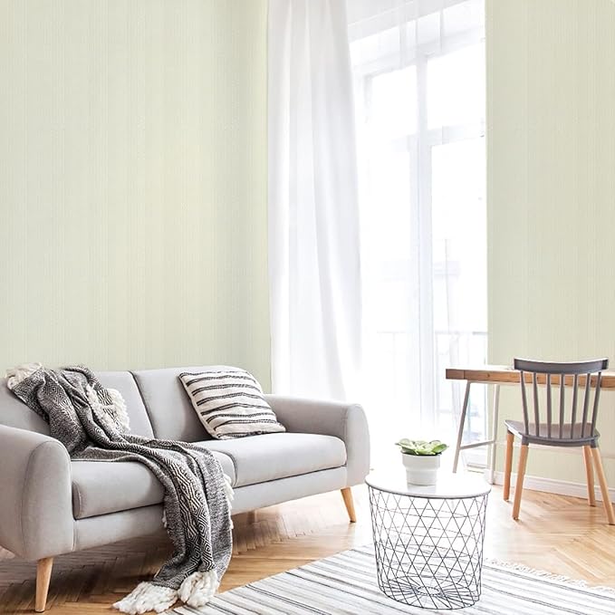 Orainege Peel and Stick Wallpaper Cream Beige Wallpaper Textured Contact Paper