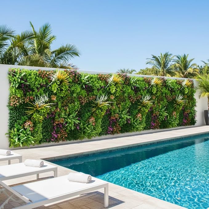 1PC 40"x 40" Artificial Grass for Wall, 3D Faux Boxwood Hedge Panels Green Wall
