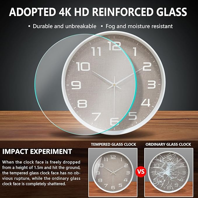 8 Inch Modern Wall Clocks Battery Operated