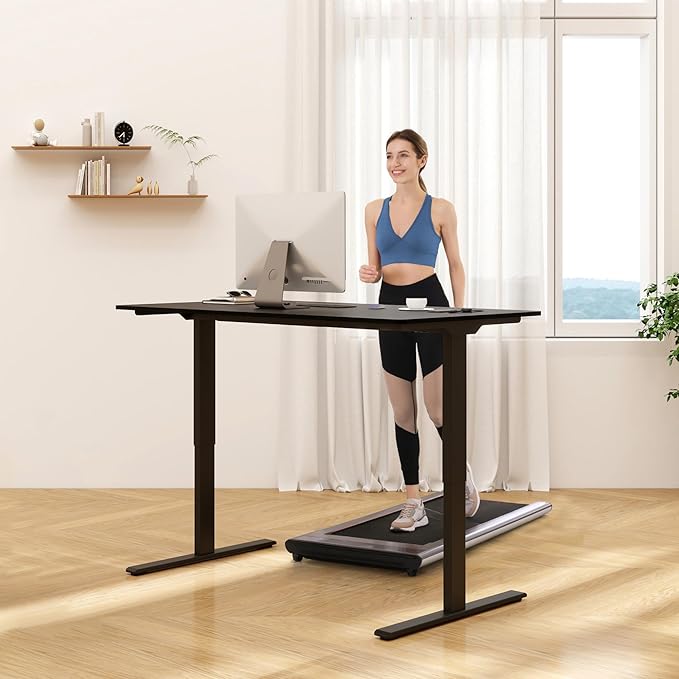 FLEXISPOT E3 Dual Motor Electric Standing Desk 48 x 30 Sit Stand Up Desk, Holds 220 lbs, Adjustable Height w/Memory Presets, One-Piece White Desktop & Black Frame, Ships in 2 Boxes