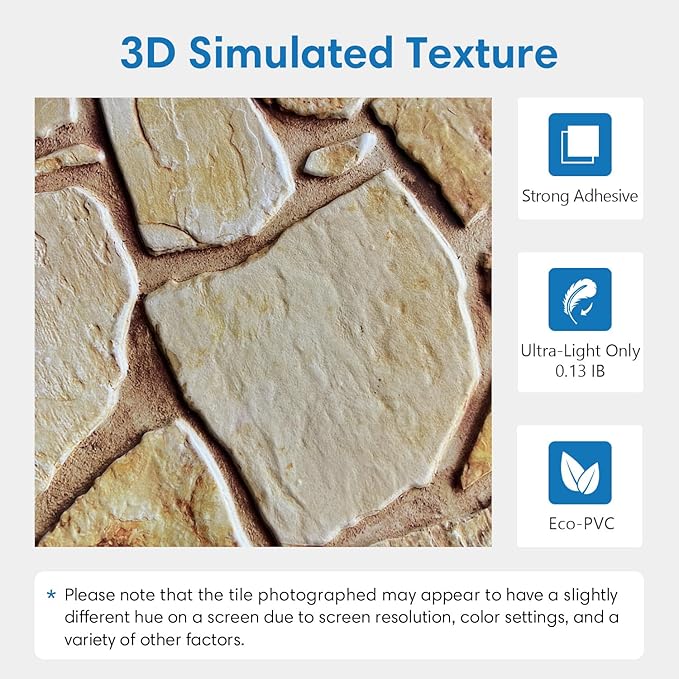 COMSTICKC 3D Faux Stone Wall Panel Peel and Stick Wall Covering, Ultra-Light