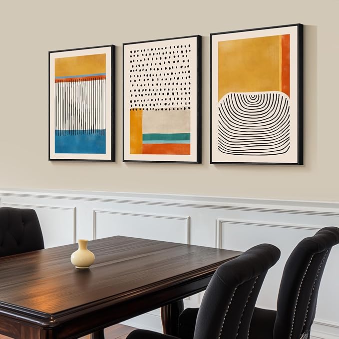 Large Framed Colorful Abstract Wall Art