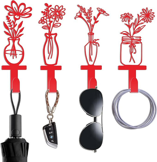 Decorative Wall Hooks, Metal Flowers Wall Decor