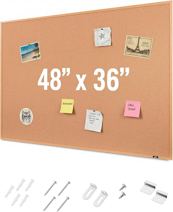 Mr. Pen- Cork Notice Board, 48 X 36 Inches, Cork Bulletin Board