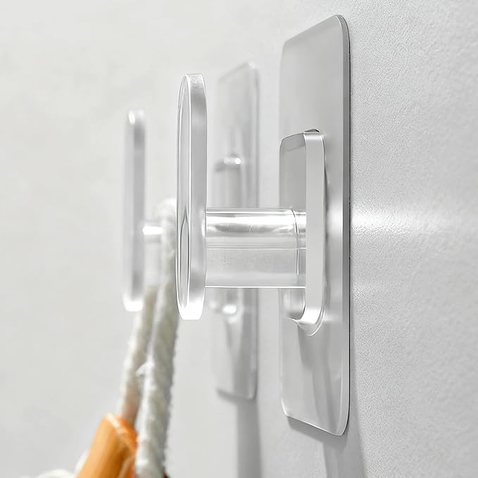 DELITON Clear Cute Storage Hooks, 10 Packs, Adhesion
