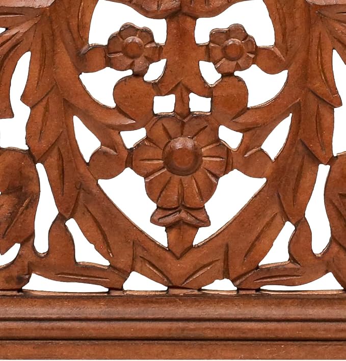 Homebia Designs Handmade Carved Wooden Wall Hanging Plaque 24x24 Inch Elegant
