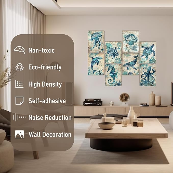 FurnoFlexArt Acoustic Panels Tiles Decorative Room Sound Proof Foam Absorbing