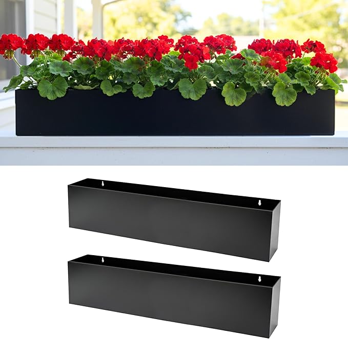 LaLaGreen Wall Planters Carbon Steel Black Metal Hanging Flower Pot
