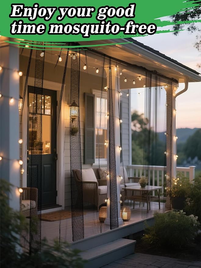 ANPHSIN 40x10ft Nearly Invisible Mosquito Net for Patio - Mesh Netting Screen for Outdoor Garden Porch Balcony, Protects Skin & Plants from Bugs, Birds, Black