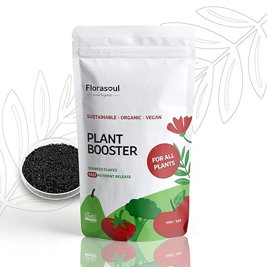 FlorasoulÂ® Plant Booster â Organic Vegan Fertilizer for Self-Sufficient Gardeners! All-Purpose, Nutrient-Rich Plant Food for Lush Growth, Vibrant Flowers & Healthy Soil â 100% Natural, Pet-Safe
