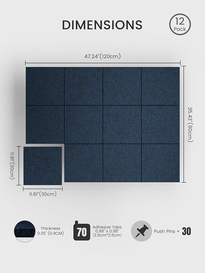 Bumusty Large Cork Board 48" x 36" Alternative