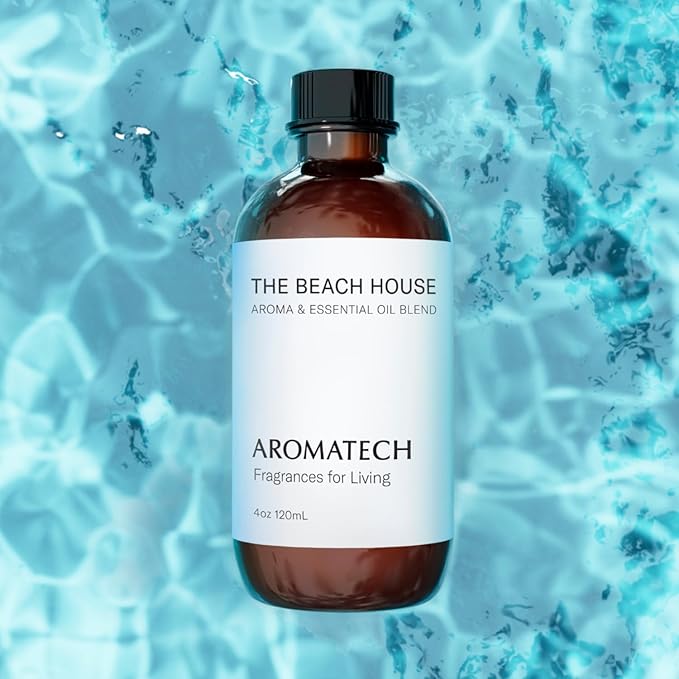 AromaTech The Beach House Aroma Essential Oil Blend: Luxury Hotel Inspired Aromatherapy with Bergamot, Coconut Milk & Sandalwood for Ultrasonic Diffusers & Nebulizers - 16 fl oz, 500 mL