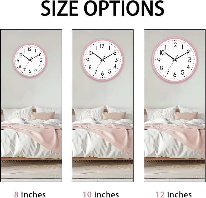 HZDHCLH Wall Clock Silent Wall Clocks Battery Operated 10 Inch Modern Non