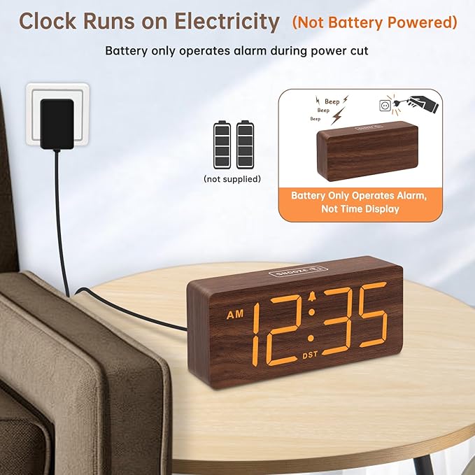 DreamSky Wooden Digital Alarm Clock
