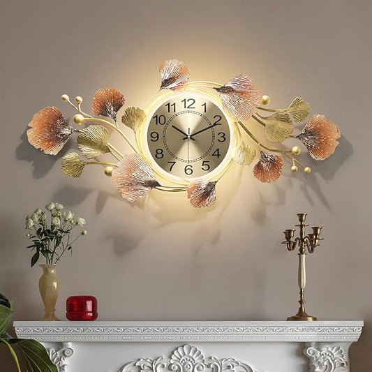 Modern 35''x20'' Metal Wall Clock Featuring a Silent Movement and Creative