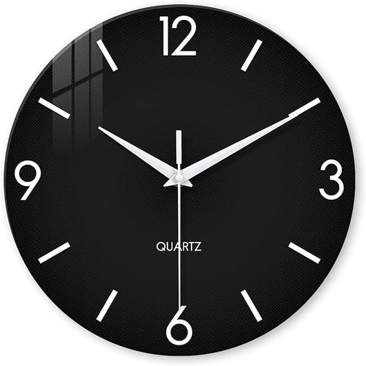 XFM Black Wall Clock 16 Inch Simple Wall Clocks Battery Operated Modern