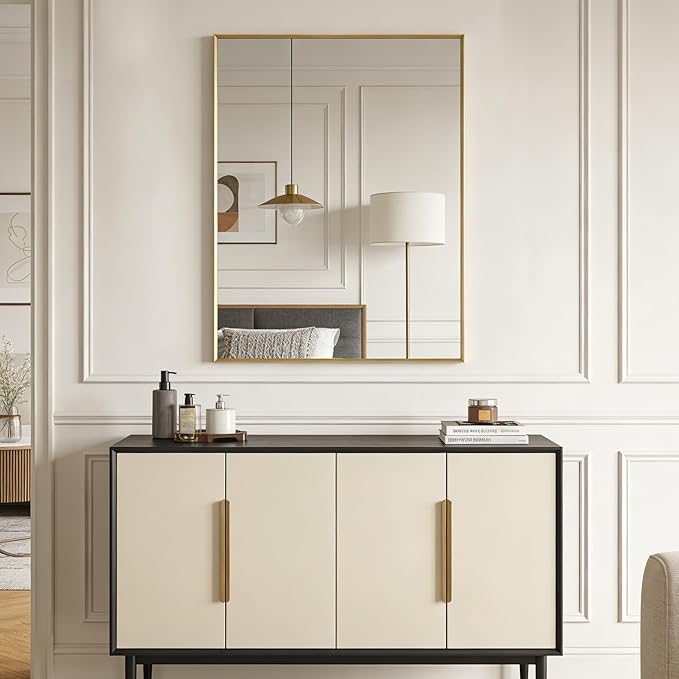 BOMINICA Brushed Gold Bathroom Mirror