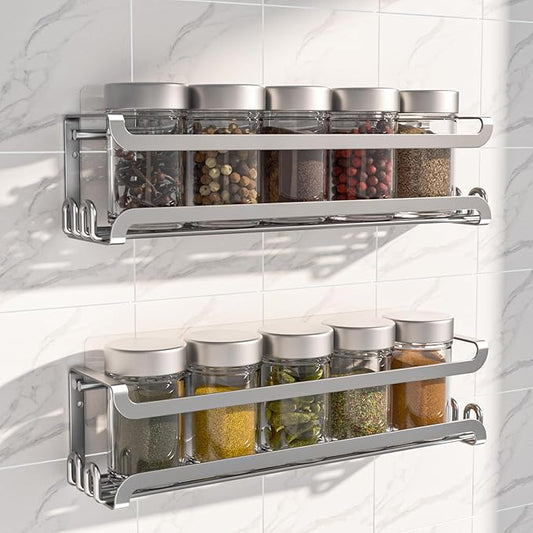 LUCYCAZ 2 Pack Wall Mounted Spice Rack