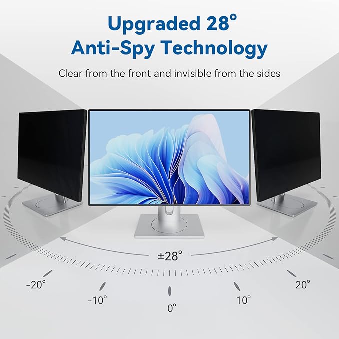 IPROKKO [2-Pack] 23.6 Inch Computer Privacy Screen Filter for 16:9 Widescreen Monitor, Removable 23.6in Anti Blue Light Glare Privacy Shield, Anti Spy Security Protector for Hp Dell Asus Acer Samsung