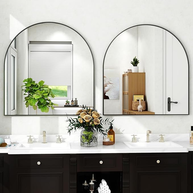 XRAMFY 31"x32" Arched Wall Mirror
