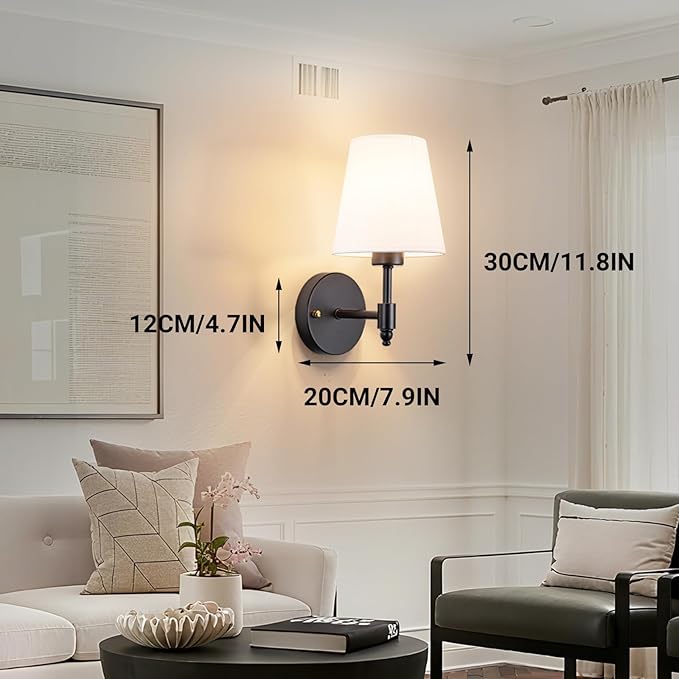Peel and Stick Wall Sconces, Stick On Wall Sconce Set of 2, Battery Operated