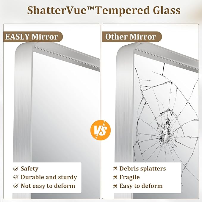 30"x 30" Silver Bathroom Mirror