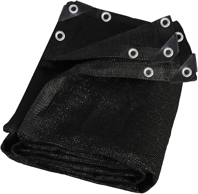 90% Black Shade Cloth 6 ft X 50 ft,Heavy Duty HDPE Mesh Sun Shade Tarp with Grommets for Garden Greenhouse Pergola Patio Pool Kennel UV Protection