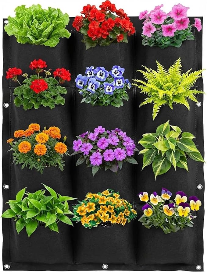 WFIST Vertical Hanging Planter Bag, Breathable Felt Wall Garden Planter