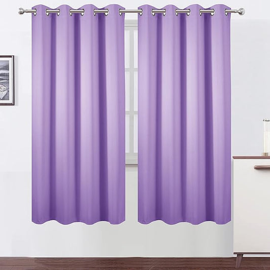 LEMOMO Lavender Thermal Blackout Curtains/52 x 72 Inch/Set of 2 Panels Room