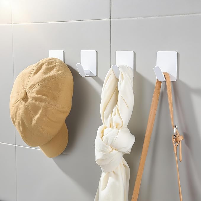 DELITON 4 Pack Adhesive Towel Hooks