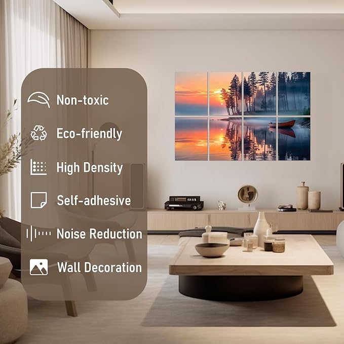FurnoFlexArt Acoustic Panels Tiles Decorative Room Sound Proof Foam Absorbing