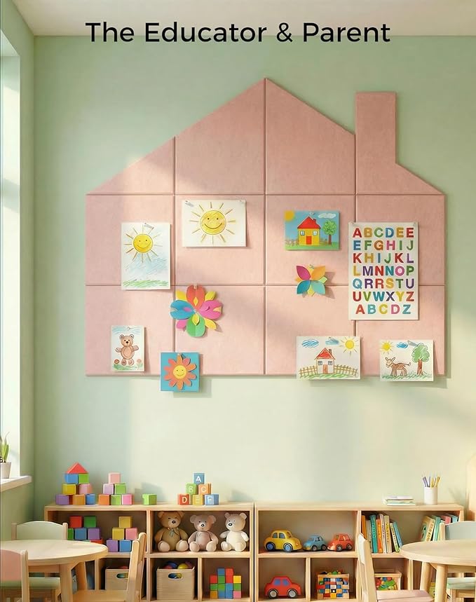 Aothia 12-Pack Felt Bulletin Board Tiles