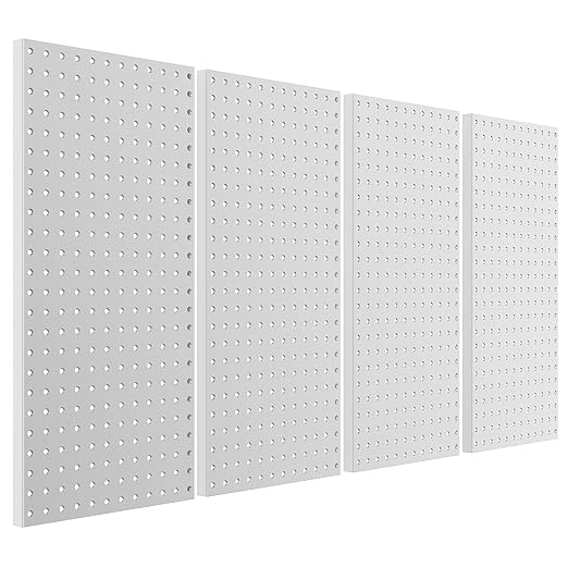 Pegboard Smith Metal Pegboard Panels 12" x 24", 4 Pack Grey Wall Mounted Tool