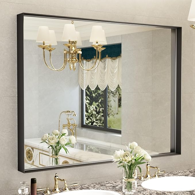 40x30 Inch Black Bathroom Mirrors