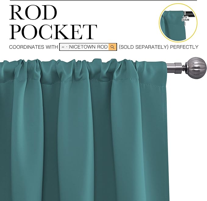 NICETOWN Bedroom Curtains, Three Pass Microfiber Noise Reducing Thermal