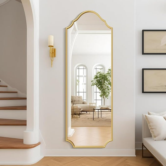 WallBeyond Arched Full Length Mirror Wall Mounted, Living Room, Hanging or