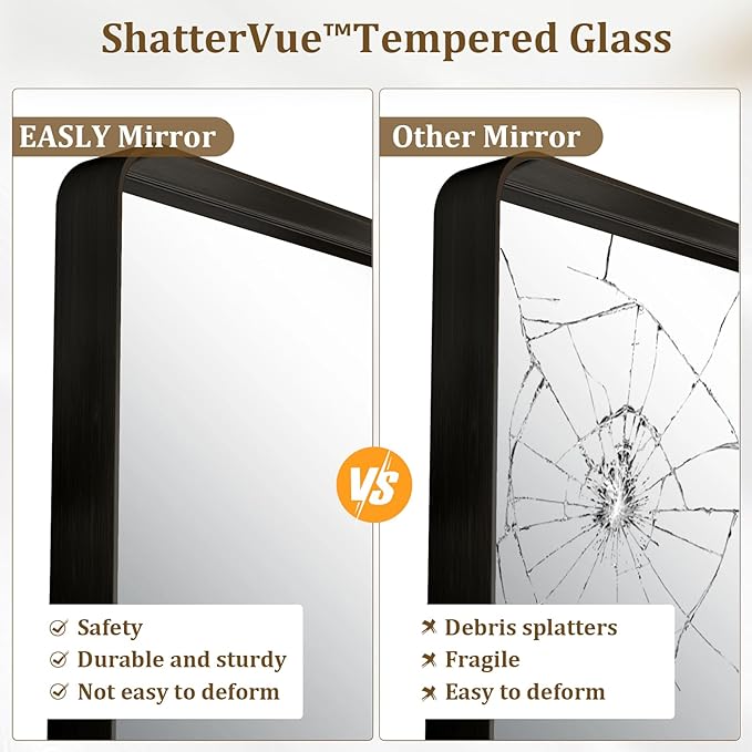 30"x 30" Black Bathroom Mirror
